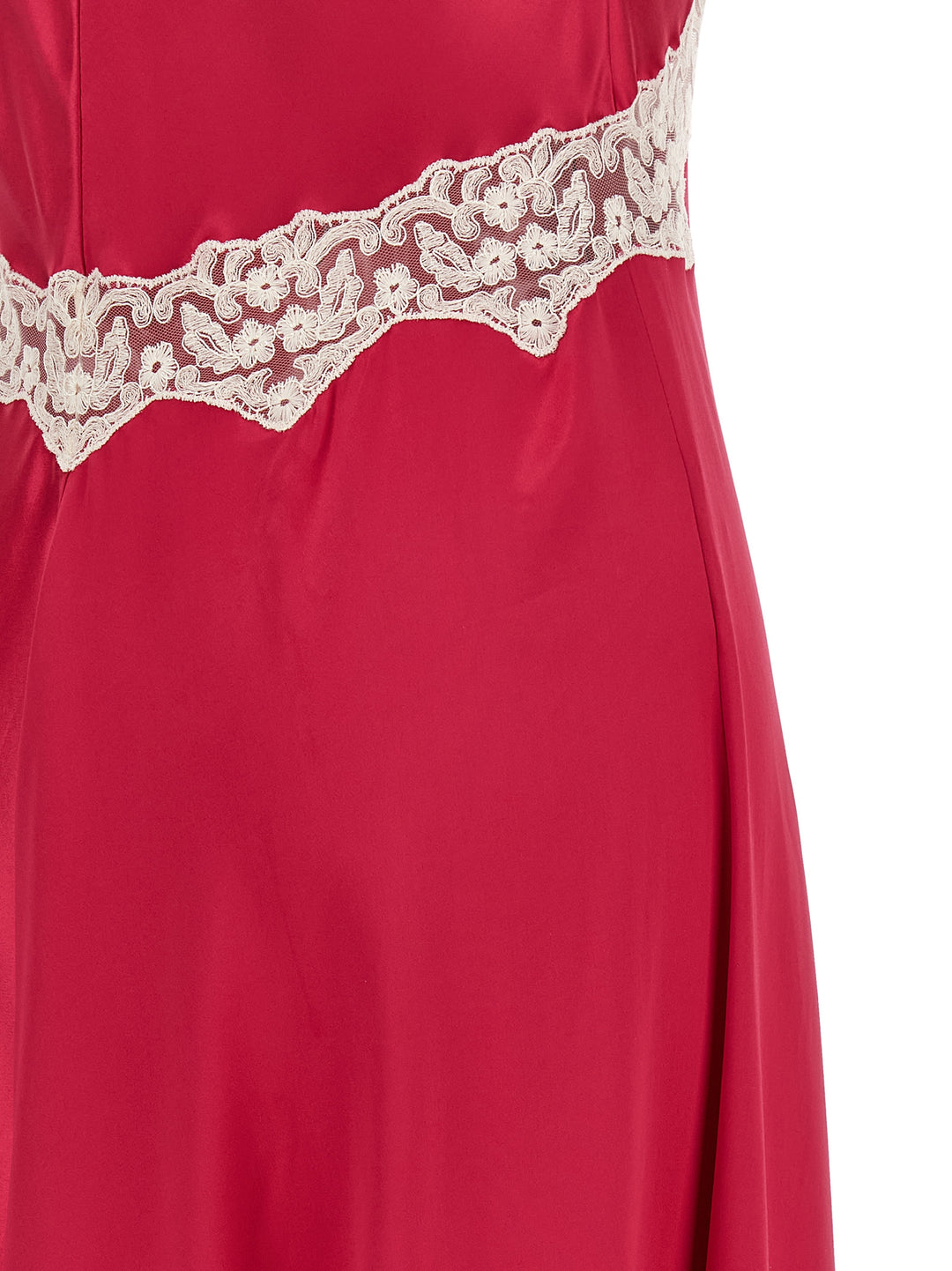 Alberta Ferretti Satin And Lace Dress Dresses - Fuchsia | ee3add310f1e0f7721d3fe23a8cb28fb6b5a7b58