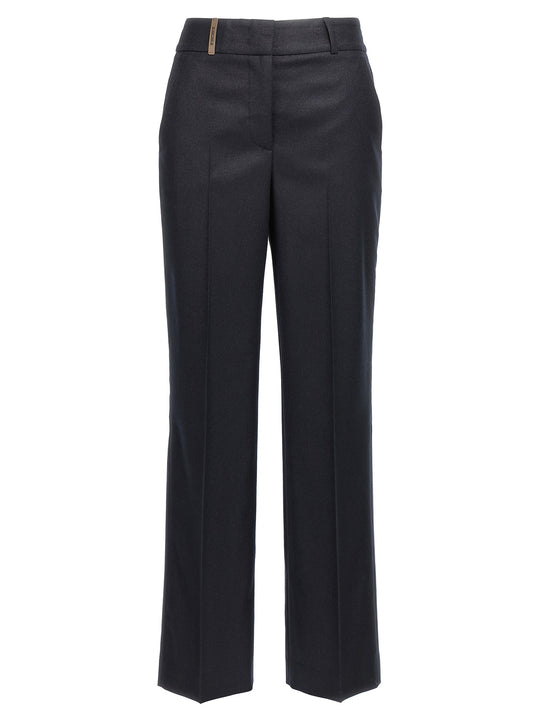 Lurex Flannel Pants Blue