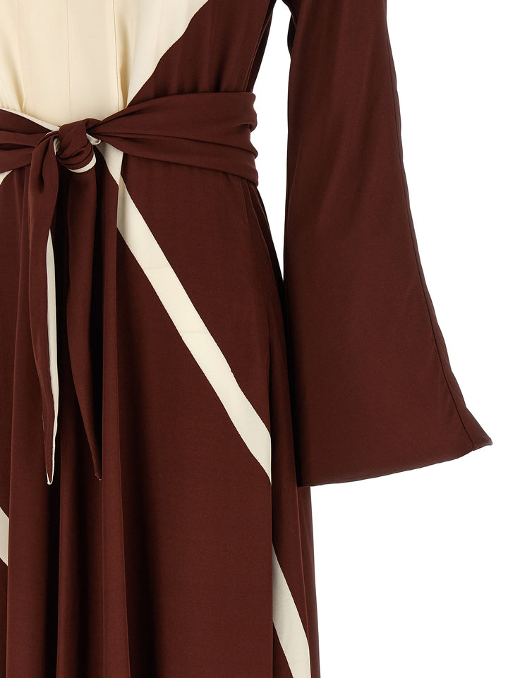 Alberta Ferretti Printed Dress Dresses - Bordeaux | 8281fcd2cf9a625d397541c96c9d69af1fc063ff