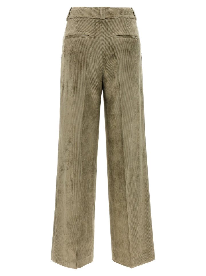 Peserico Corduroy Trousers Pants - Green | 2f1878edeadfa67b79b4e9f8e903957e0f522f85