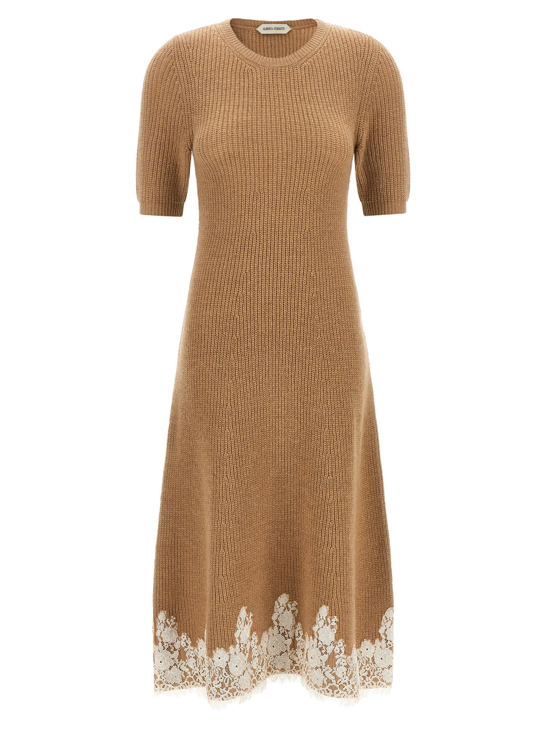 Alberta Ferretti Lace Hem Dress Dresses - Brown | a52cadbb90b59327ed764e18ede1956de4a5149d