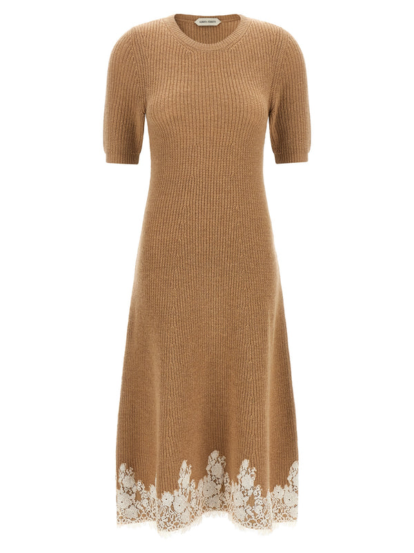 Lace Hem Dress Dresses Brown