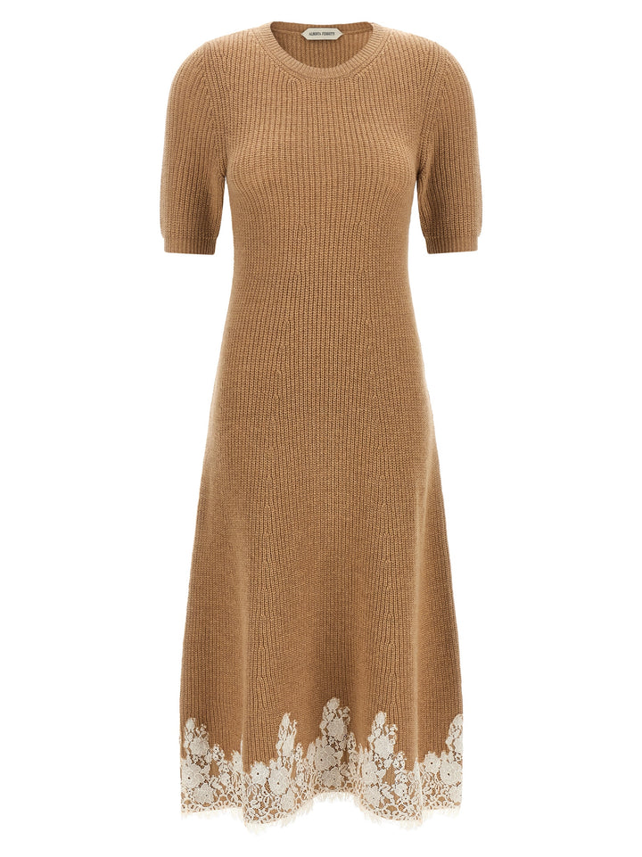 Alberta Ferretti Lace Hem Dress Dresses - Brown | a52cadbb90b59327ed764e18ede1956de4a5149d