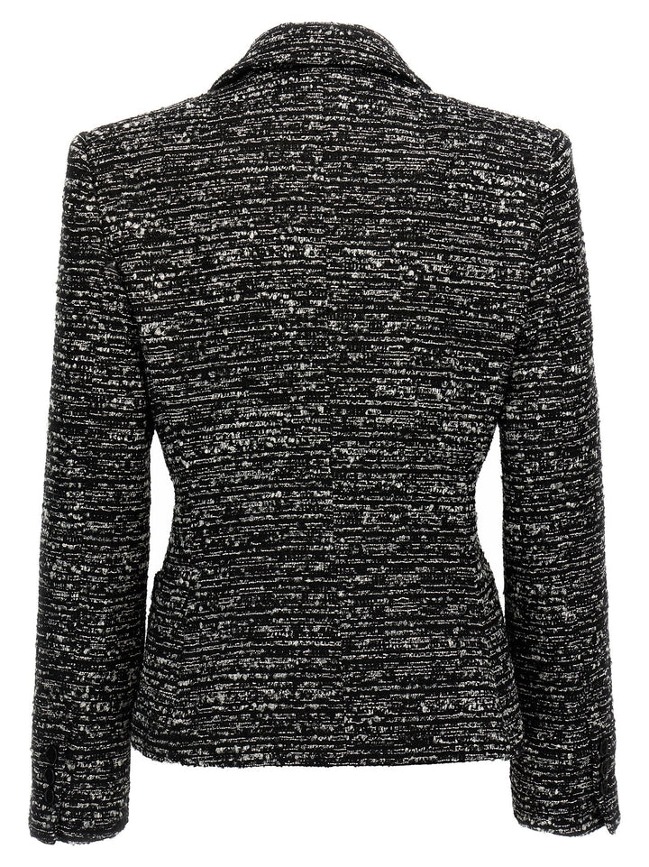 Boucle Single-Breasted Blazer Blazer And Suits White/Black