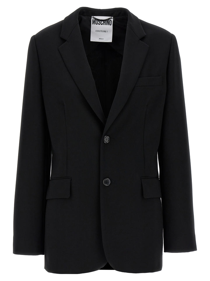 Single-Breasted Martingale Blazer Black