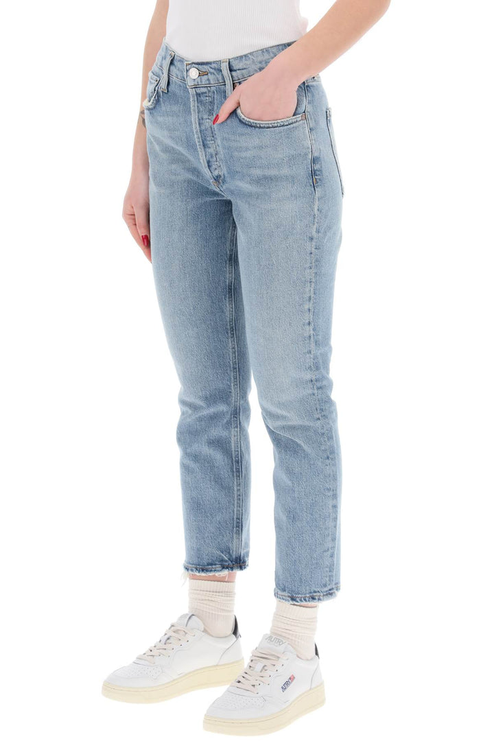 Jeans Cropped Dritti A Vita Alta Riley