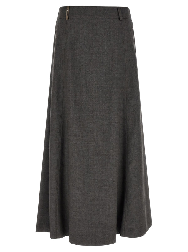 Flared Skirt With Loops Skirts Gray