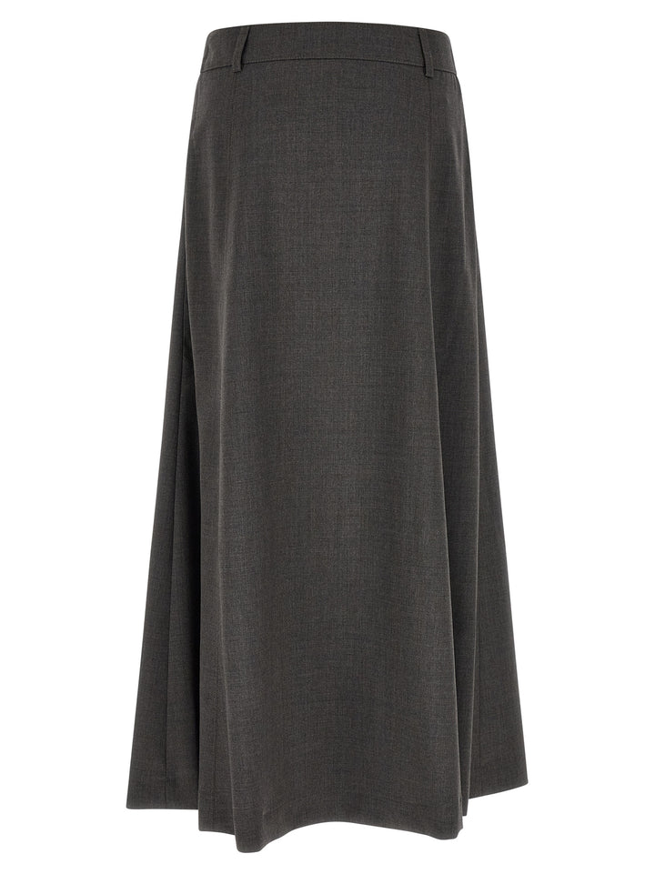 Peserico Flared Skirt With Loops Skirts - Gray | 3b9c355be0c9bc48838d7ca88226d51b747aaf38