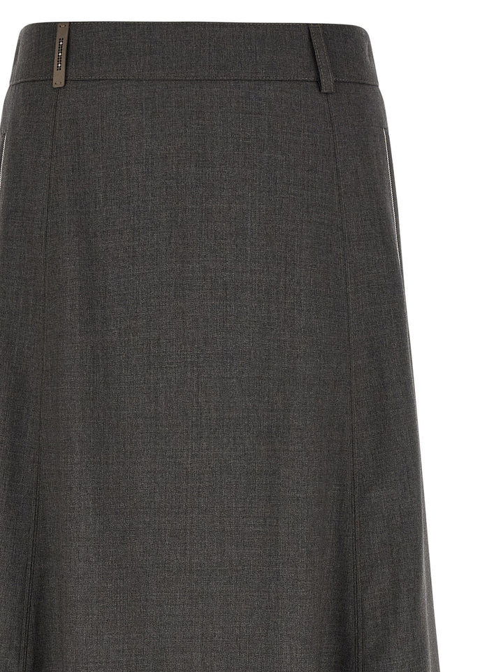 Peserico Flared Skirt With Loops Skirts - Gray | c0a5692cedfd20769a799d2a34d5c50048174cba