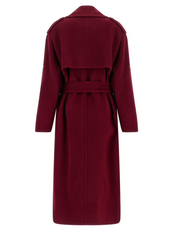 Alberta Ferretti Long Wool Coat Coats and Trench Coats - Red | c926ea5c266307b496d000cd98065200c705d93a