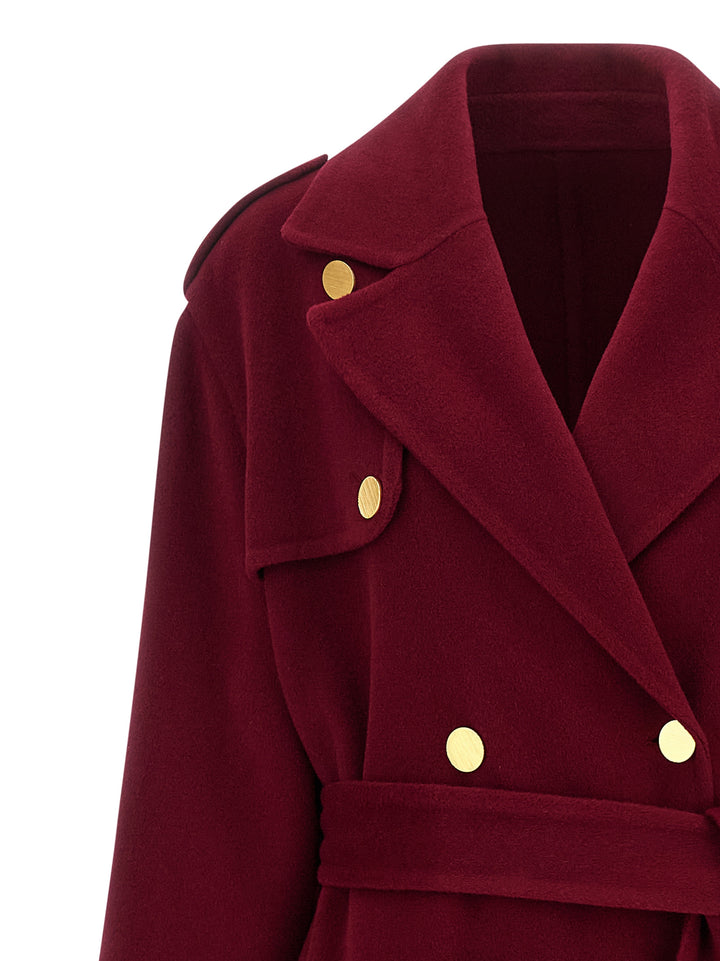 Alberta Ferretti Long Wool Coat Coats and Trench Coats - Red | ea82df454c59a7caa5d653e9af18dca076c9c153