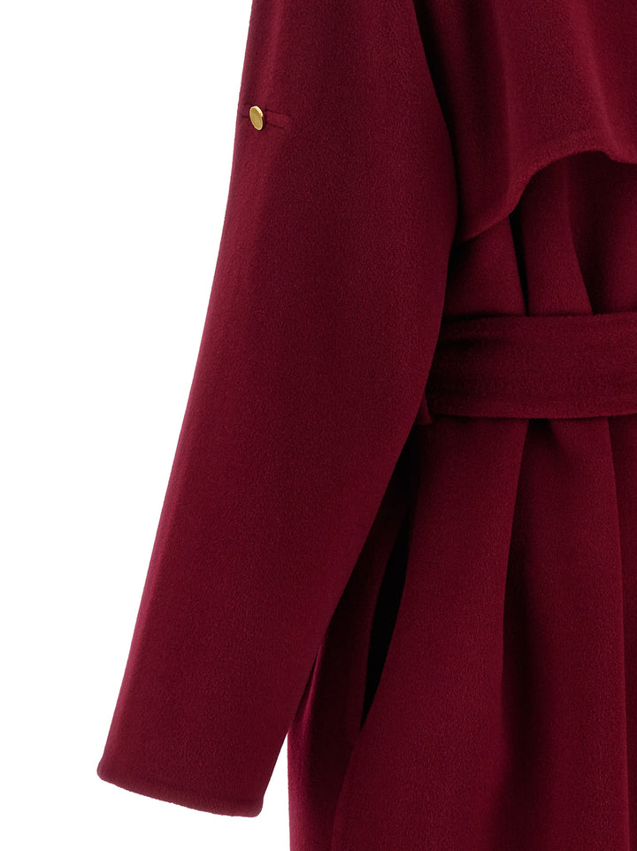 Alberta Ferretti Long Wool Coat Coats and Trench Coats - Red | 8f7b127142c4ea3502fd784138a57a072601c54b