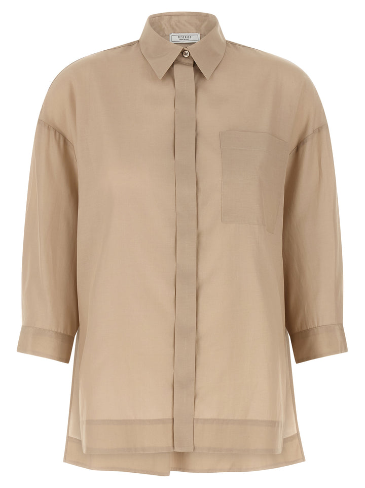 Peserico Asymmetric Hem Shirt Shirt and Blouse - Beige | 500efa8cf30b3697606297631996cf3bea05461f