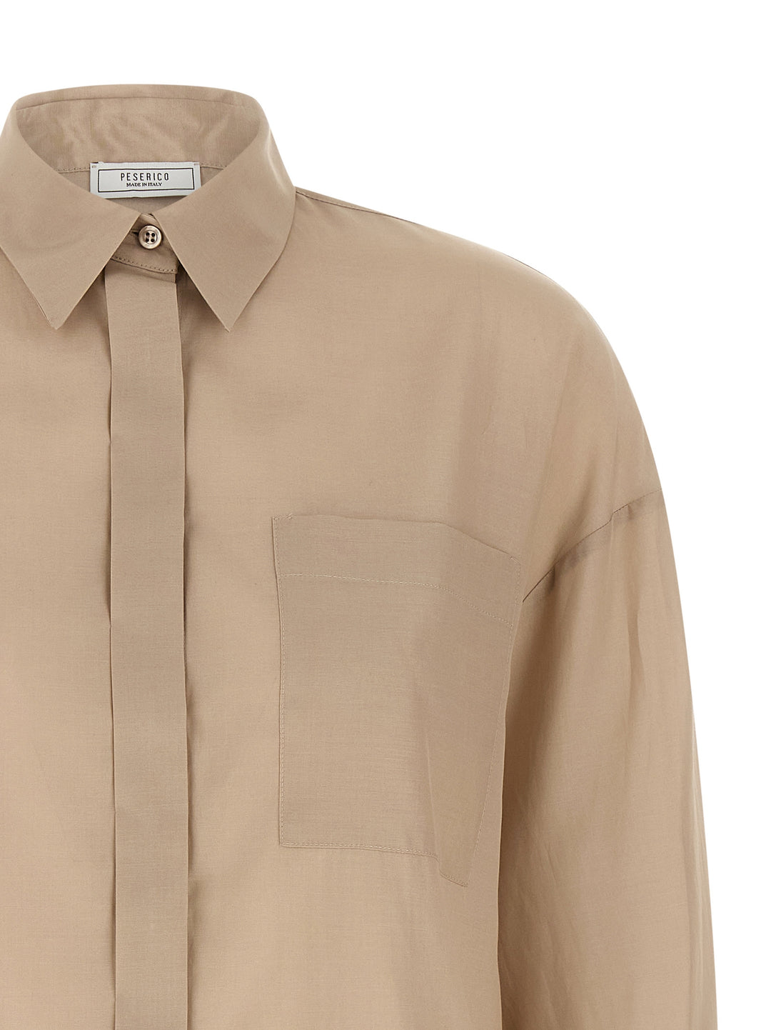 Peserico Asymmetric Hem Shirt Shirt and Blouse - Beige | 41595abbd97c4e562b215e9aa165fcc30708deb7