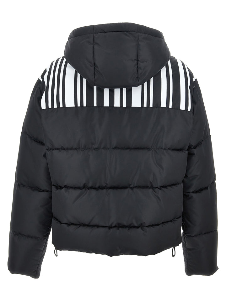 Contrast Print Down Jacket. Casual Jackets, Parka White/Black