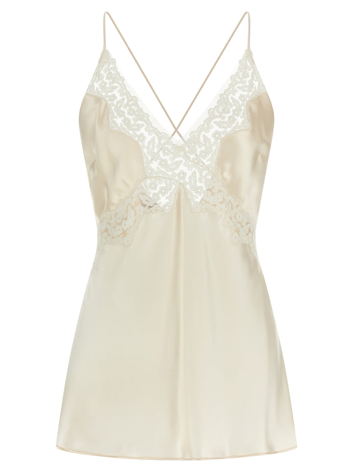 Alberta Ferretti Satin And Lace Top Tops - Beige | 2eb2d71867d84c24119d1f23a0ad5d7b5edea3cf