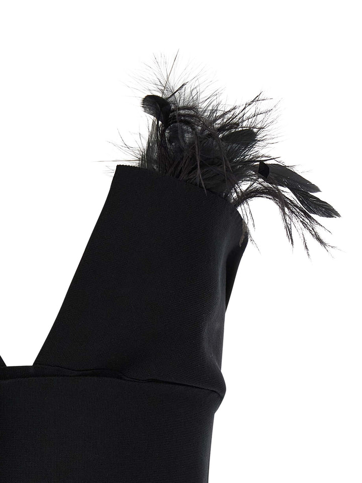 Alberta Ferretti Feather Top Tops - Black | ef633b7c2088d70d96a364a253ceb952f9e66f4e