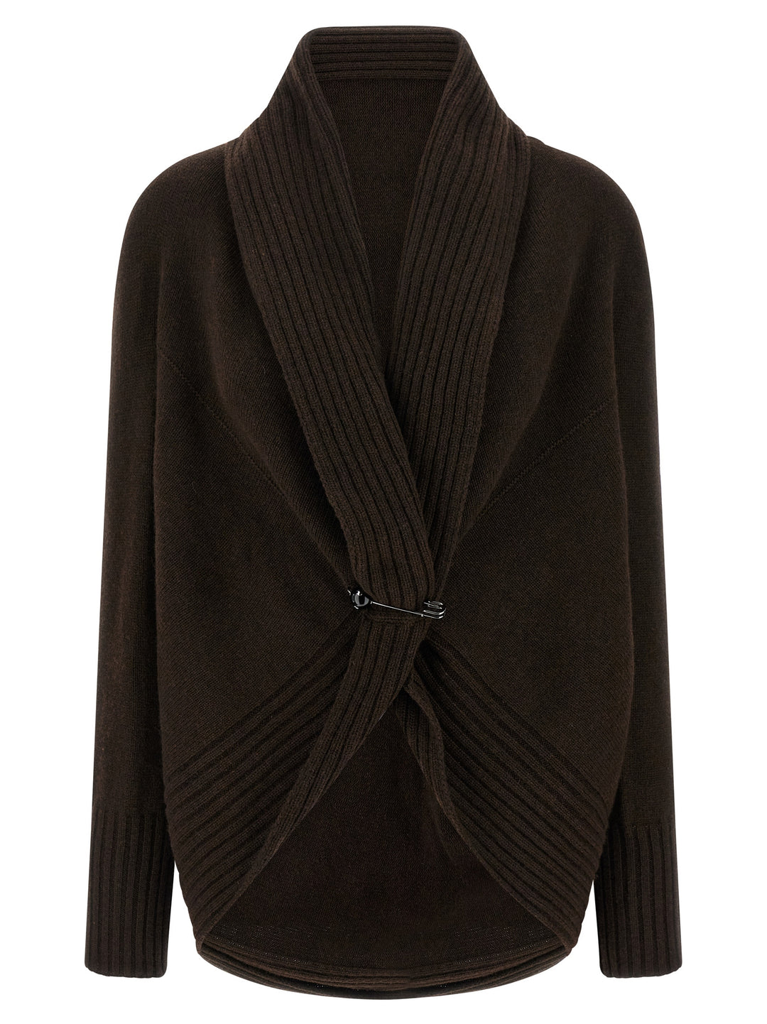 Alberta Ferretti Brooch Cardigan Sweaters and Cardigans - Brown | 96ddb44dbb2f2aa790525fca487e75856a8a531b