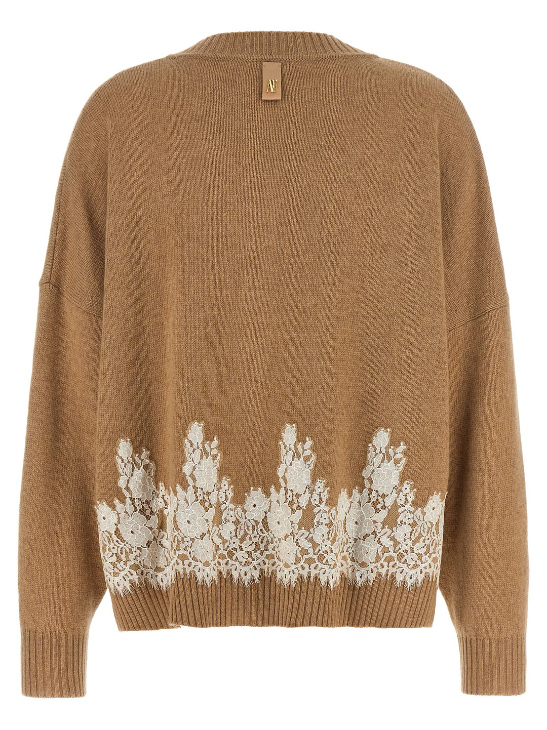 Alberta Ferretti Lace Insert Cardigan Sweaters and Cardigans - Brown | 5a2879c5d3a27de51f60d16fe7d2bbe75e825c14