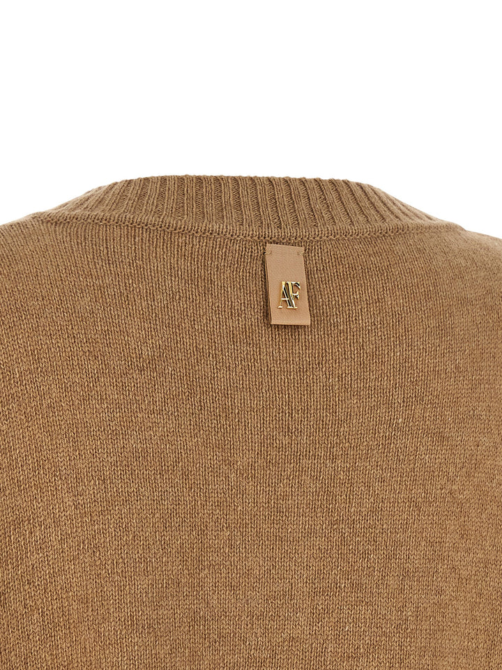 Alberta Ferretti Lace Insert Cardigan Sweaters and Cardigans - Brown | 97700afb770cbfcab61819fdeb6781f087c09551