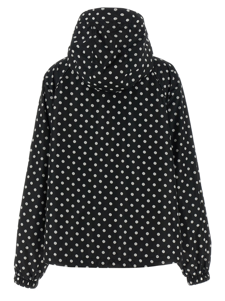 Ganni Polka Dot Anorak Puffer Jackets - White/Black | 7f19f0ad94a83fb491f870c97ddfc94fb7e12468