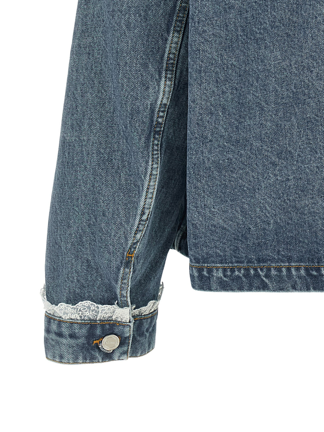 Ganni Denim And Lace Jacket Puffer Jackets - Blue | 8ea4baa66b49e386382441b3547fceb0583e7a8d