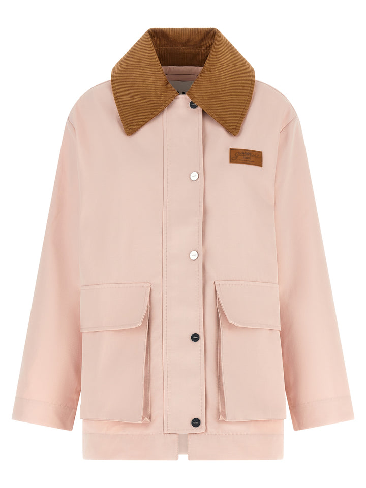 Ganni Twill Jacket Puffer Jackets - Pink | d1dc353905a22882e361d3ee38042e332e36e63e