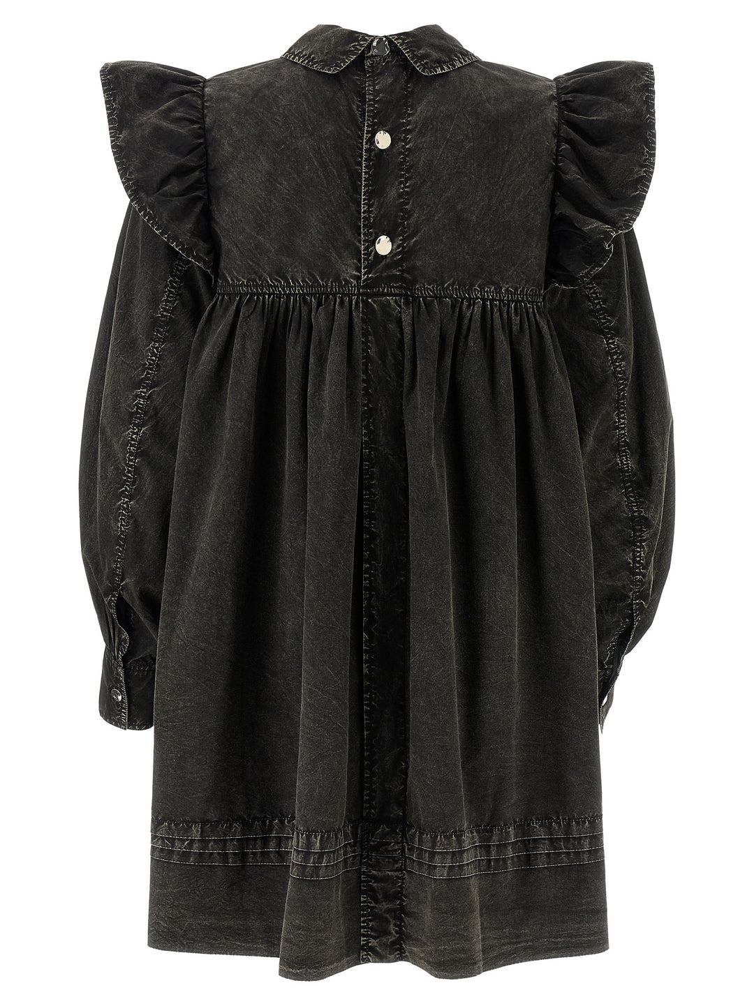Ganni Black Washed Mini Shirt Dresses - Black | 577aaaeb91b70f111415af177a85a737430ece19