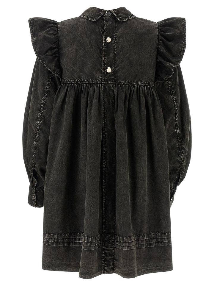 Ganni Black Washed Mini Shirt Dresses - Black | 577aaaeb91b70f111415af177a85a737430ece19