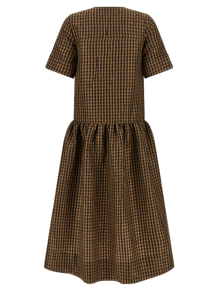 Ganni Taffetà Crinckled Dresses - Brown | ad4fbeb9d681a223fa8965dca850fb79f2880082