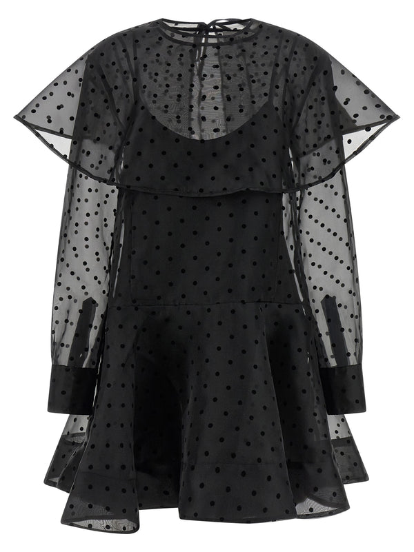 Black Organza Circle Collar Dresses Black
