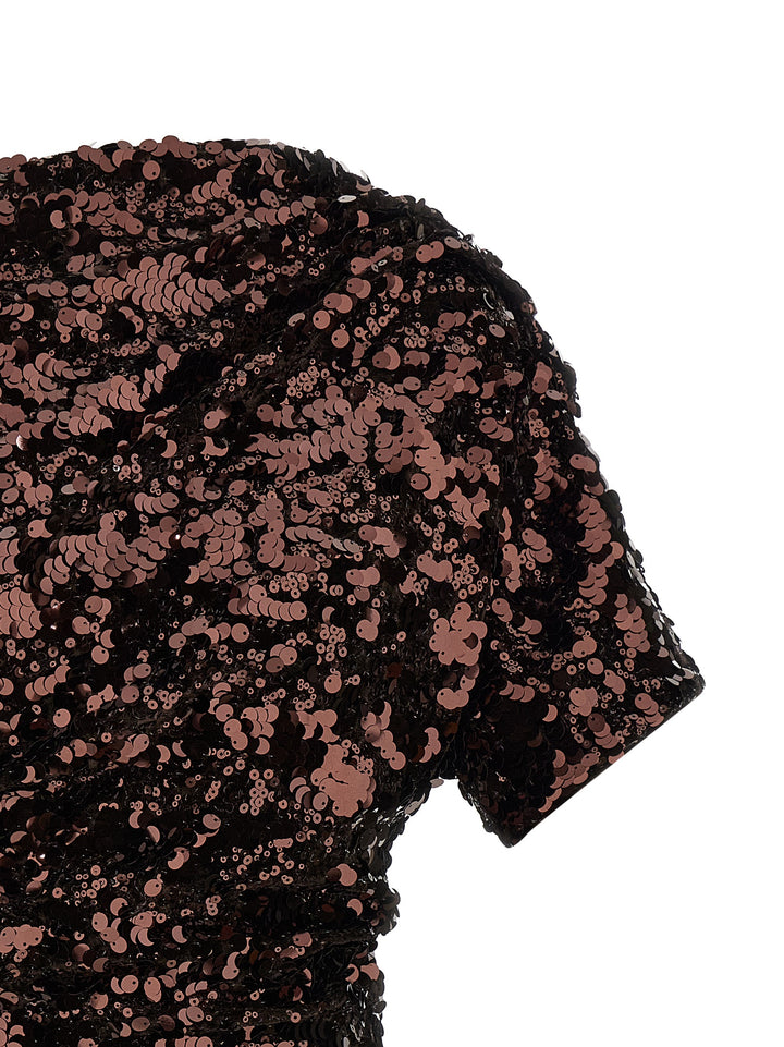 Ganni Brown Sequins Mini Dresses - Brown | 0930e13666bba4b1dfa8cad44096b24e71a9b3b1