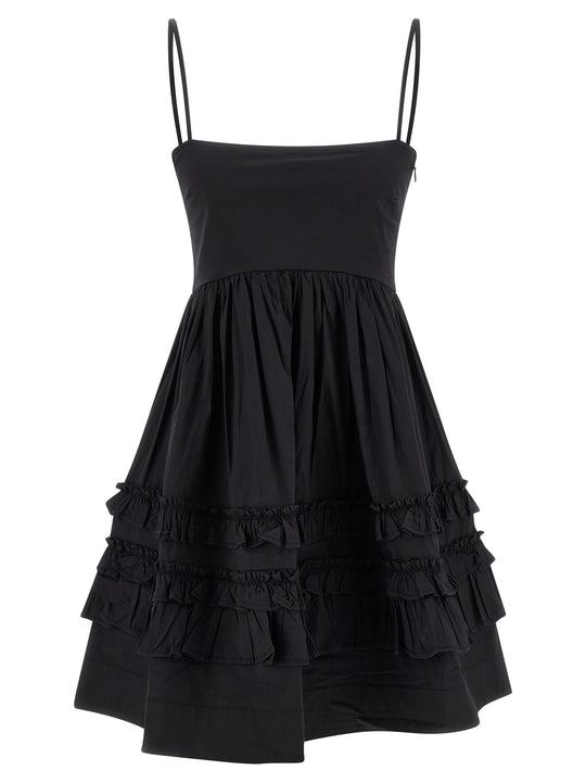 Black Mini Frill Dresses Black