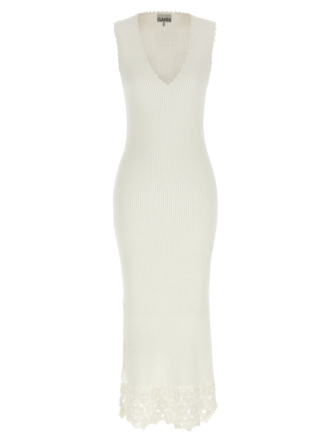 Ganni Cotton Crochet Dresses - White | 638ffbe2870cd433e70f62d3a4f835c3f41922a4