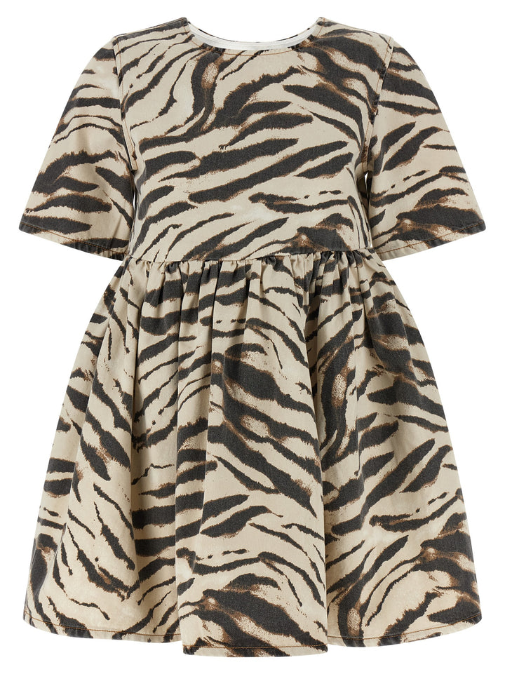 Ganni Zebra Denim Dresses - Multicolor | 2abadca9fdbf1067adb66942adc79249565639fb