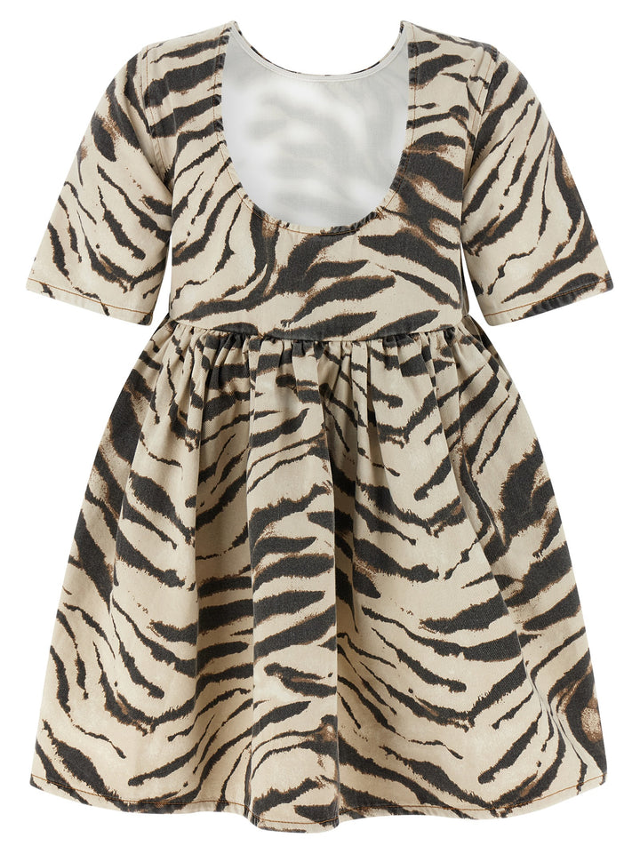 Ganni Zebra Denim Dresses - Multicolor | 61c17346a81a42c48b59f36699d16f731b578793