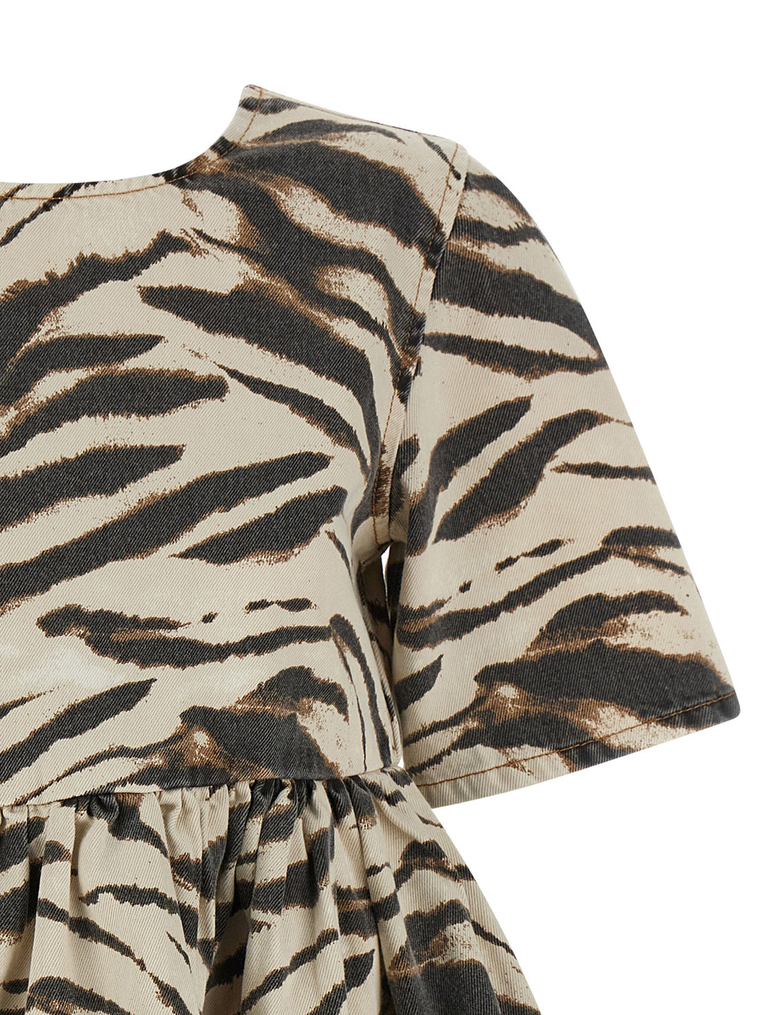 Ganni Zebra Denim Dresses - Multicolor | d4efd93454d46222d18aef4d31e1bf9f554c6412