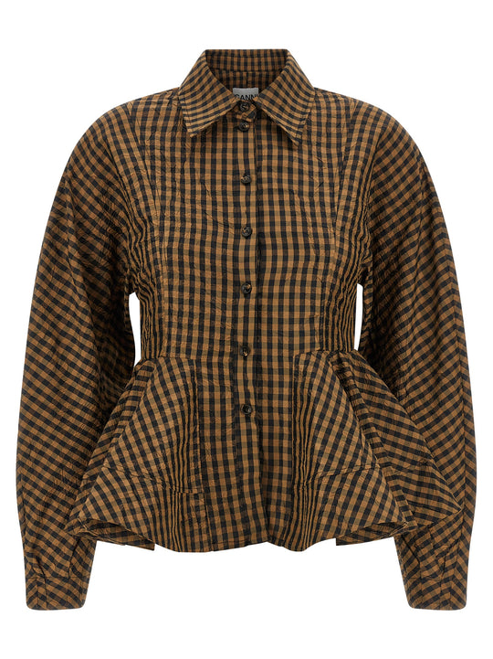 Crinckled Taffetà Shirt And Blouse Brown