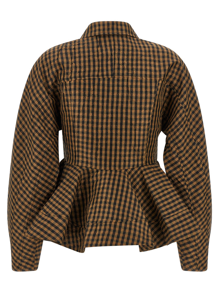 Ganni Crinckled Taffetà Shirt and Blouse - Brown | 53bfe22527b7b54f428e5087332191539439b639