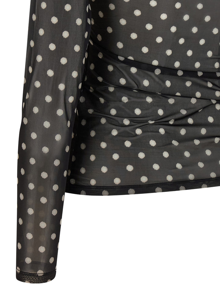 Ganni Printed Sheer T-shirt - Black | 4e9af565dc408f7611f8f9cb9901500ad6ec4c19