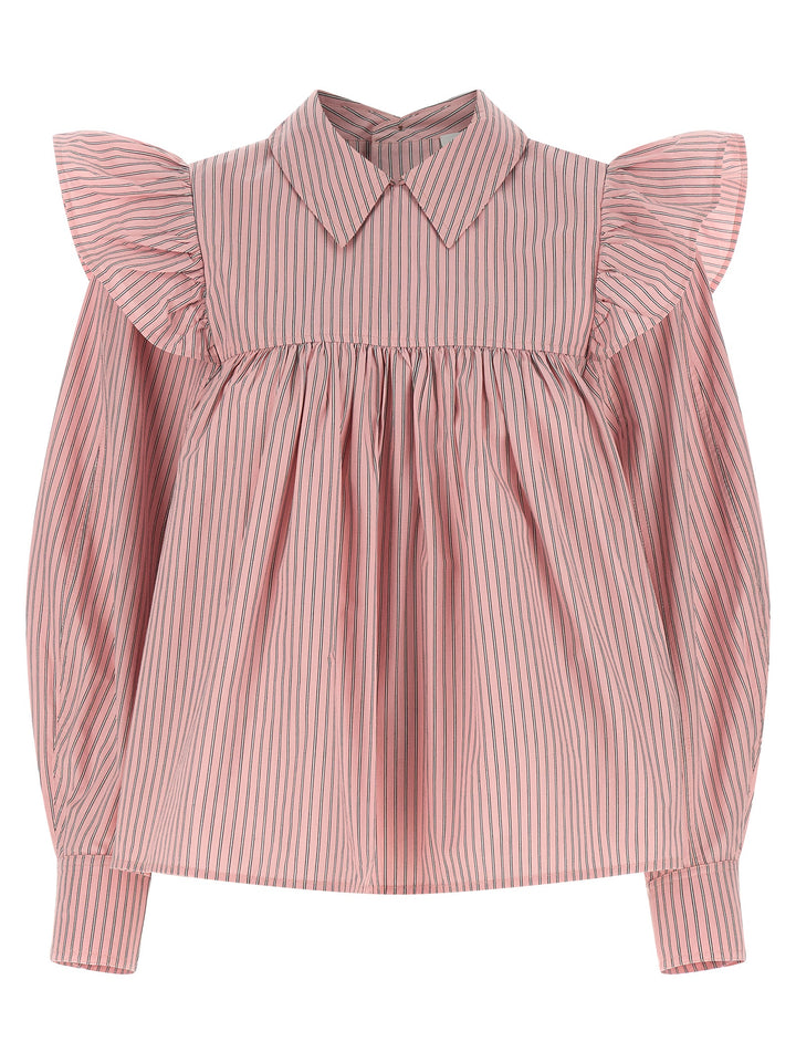 Ganni Striped Blouse Shirt and Blouse - Pink | c9313b6fc8c44ee56e204065ff893505d9157bbe