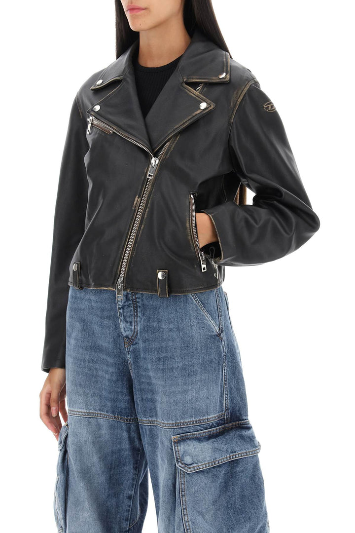 'L Edmea' Lamb Leather Biker Jacket