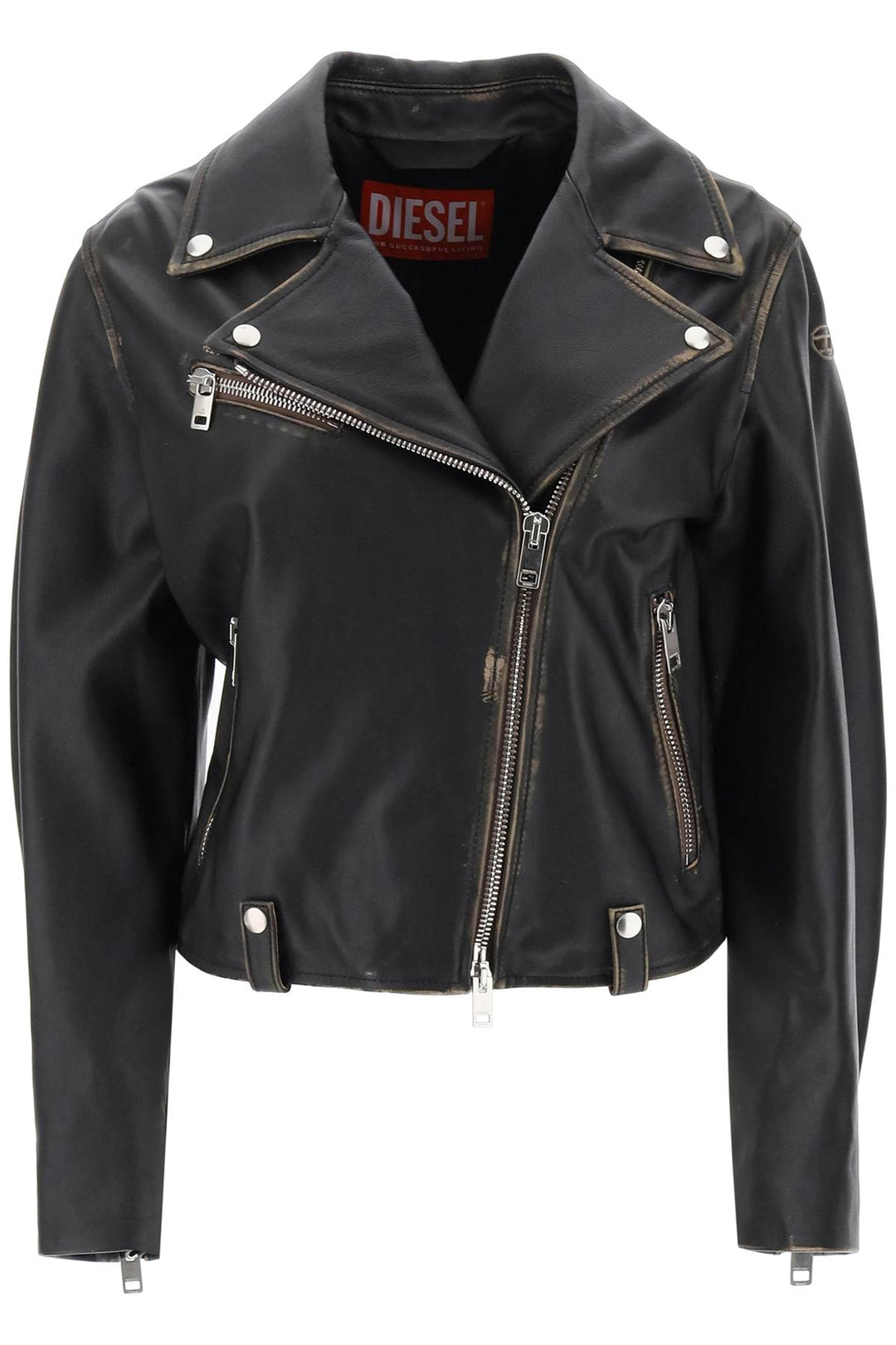 'L Edmea' Lamb Leather Biker Jacket