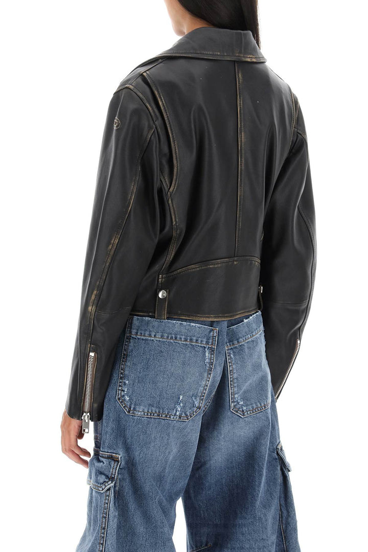 'L Edmea' Lamb Leather Biker Jacket