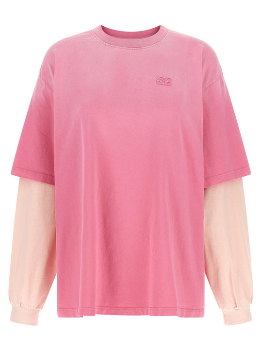 Double Layer Sleeve T-Shirt Pink