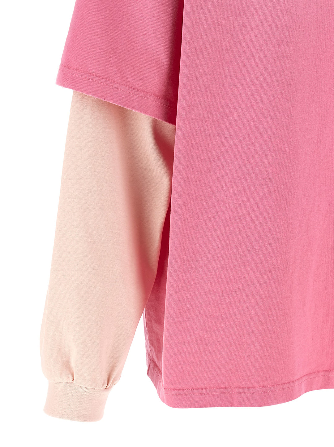 Ganni Double Layer Sleeve T-shirt - Pink | fc0a300e4c12bc17c21f1e66d8b5aac19865b59c