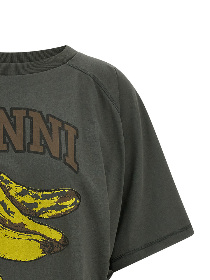 Ganni Grey Banana T-shirt - Gray | 3ad669cc7e58f64f498f124c9dfd62c47df09207