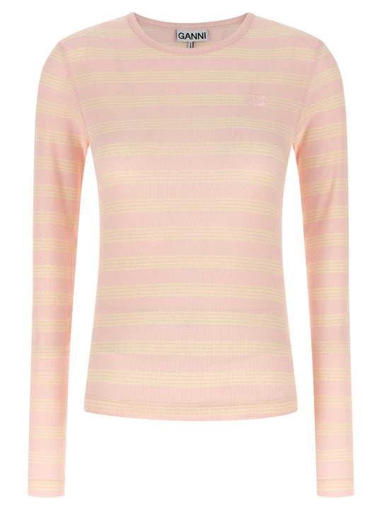 Striped Sweater T-Shirt Pink