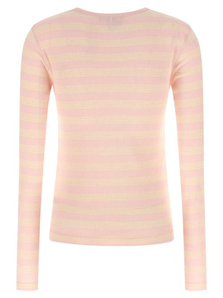 Ganni Striped Sweater T-shirt - Pink | 4d08354a96c45045b11487fc7cab63a6a75f07bf