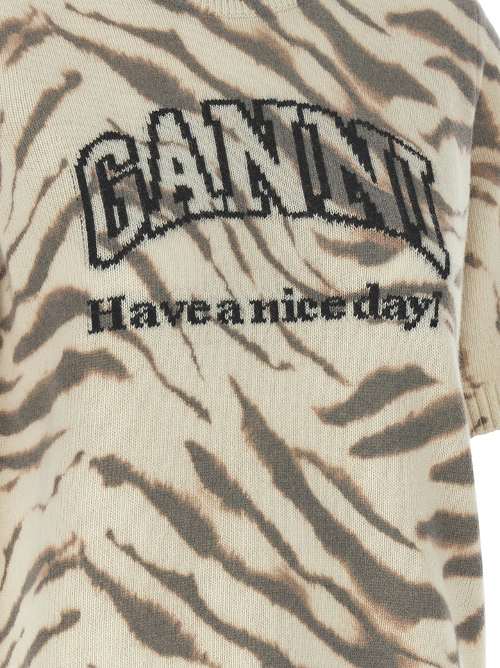 Ganni Logo Intarsia Sweater Sweaters and Cardigans - Multicolor | c48c6a456aa6e91c75b1768a51a2b92943fea715